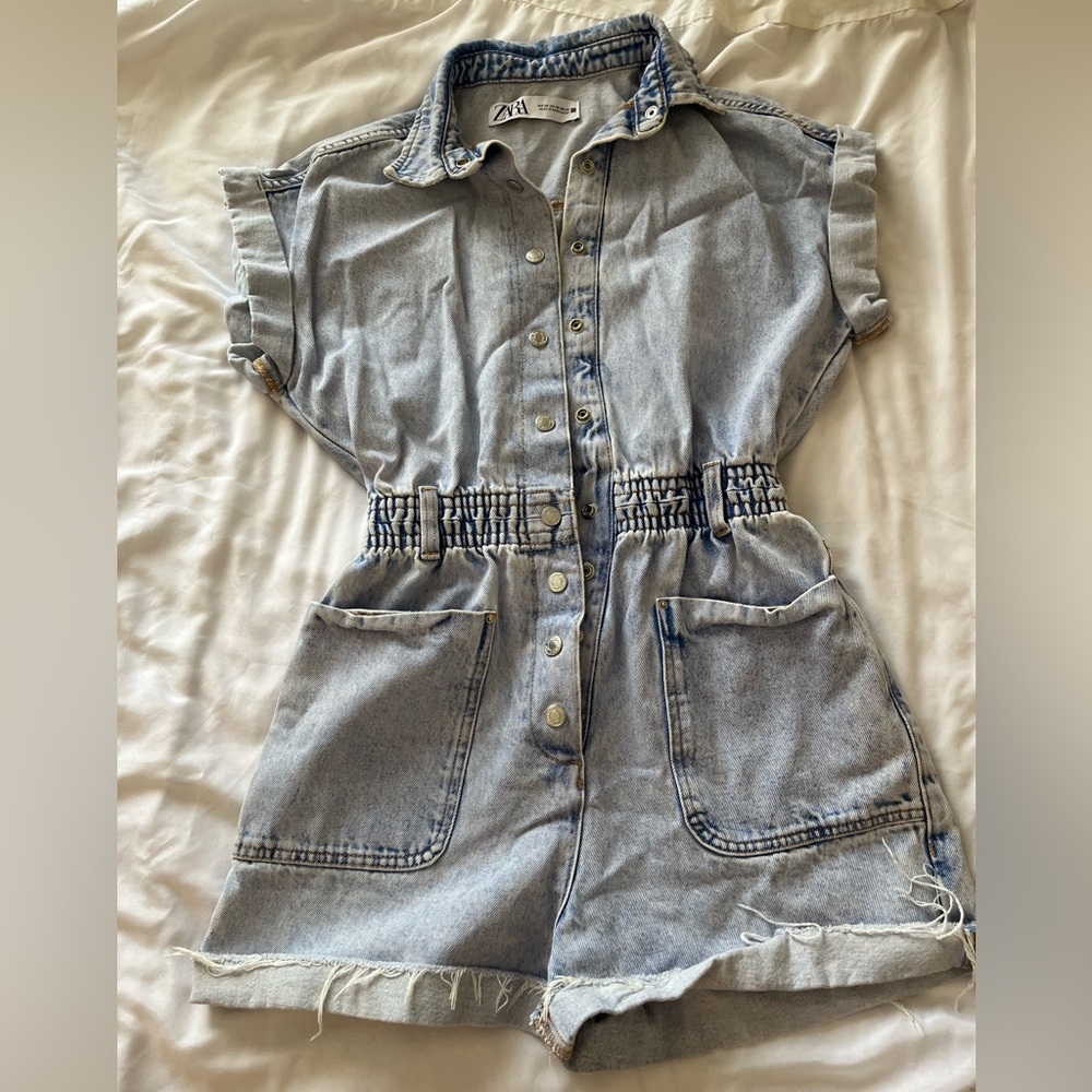 Zara Jean Shorts Romper XS